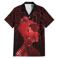 Aotearoa Mana Wahine Family Matching Mermaid Dress and Hawaiian Shirt The Spiritual Power Of Women LT05 Dad's Shirt - Short Sleeve Red - Polynesian Pride