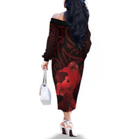 Aotearoa Mana Wahine Family Matching Off The Shoulder Long Sleeve Dress and Hawaiian Shirt The Spiritual Power Of Women LT05 - Polynesian Pride