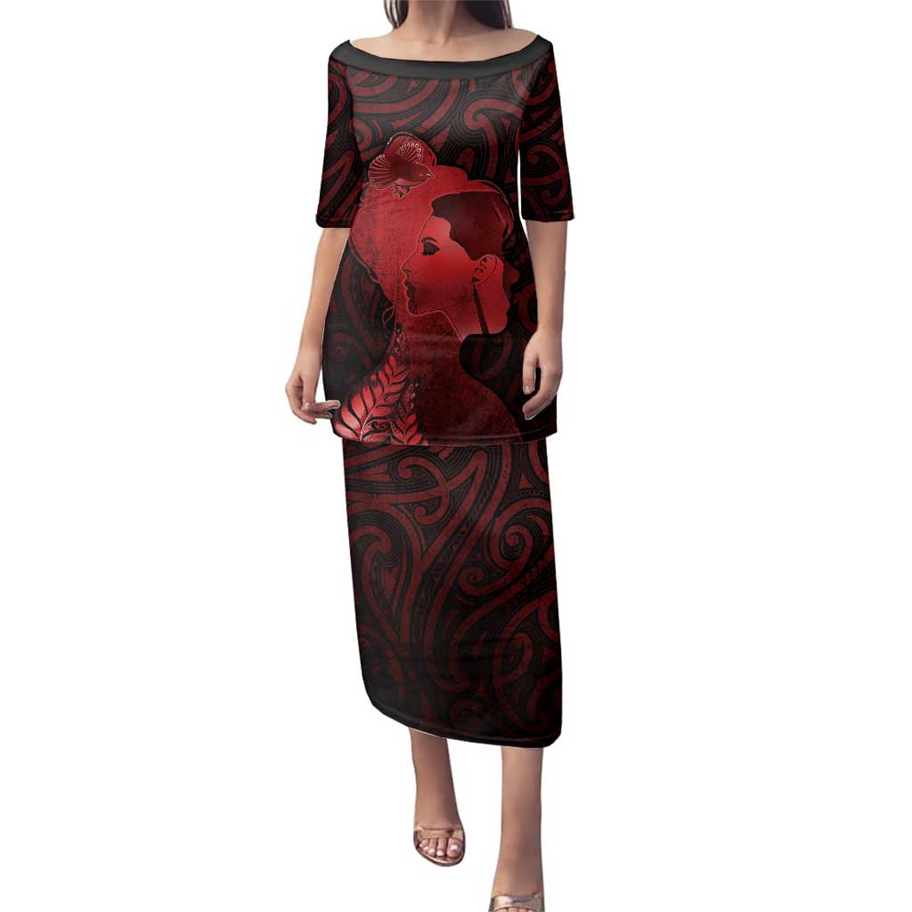 Aotearoa Mana Wahine Family Matching Puletasi and Hawaiian Shirt The Spiritual Power Of Women LT05 Mom's Dress Red - Polynesian Pride