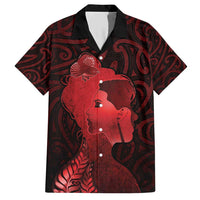 Aotearoa Mana Wahine Family Matching Short Sleeve Bodycon Dress and Hawaiian Shirt The Spiritual Power Of Women LT05 Dad's Shirt - Short Sleeve Red - Polynesian Pride