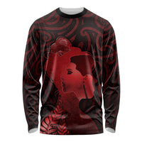 Aotearoa Mana Wahine Long Sleeve Shirt The Spiritual Power Of Women LT05 Unisex Red - Polynesian Pride