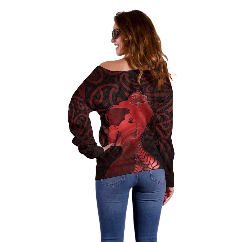 Aotearoa Mana Wahine Off Shoulder Sweater The Spiritual Power Of Women