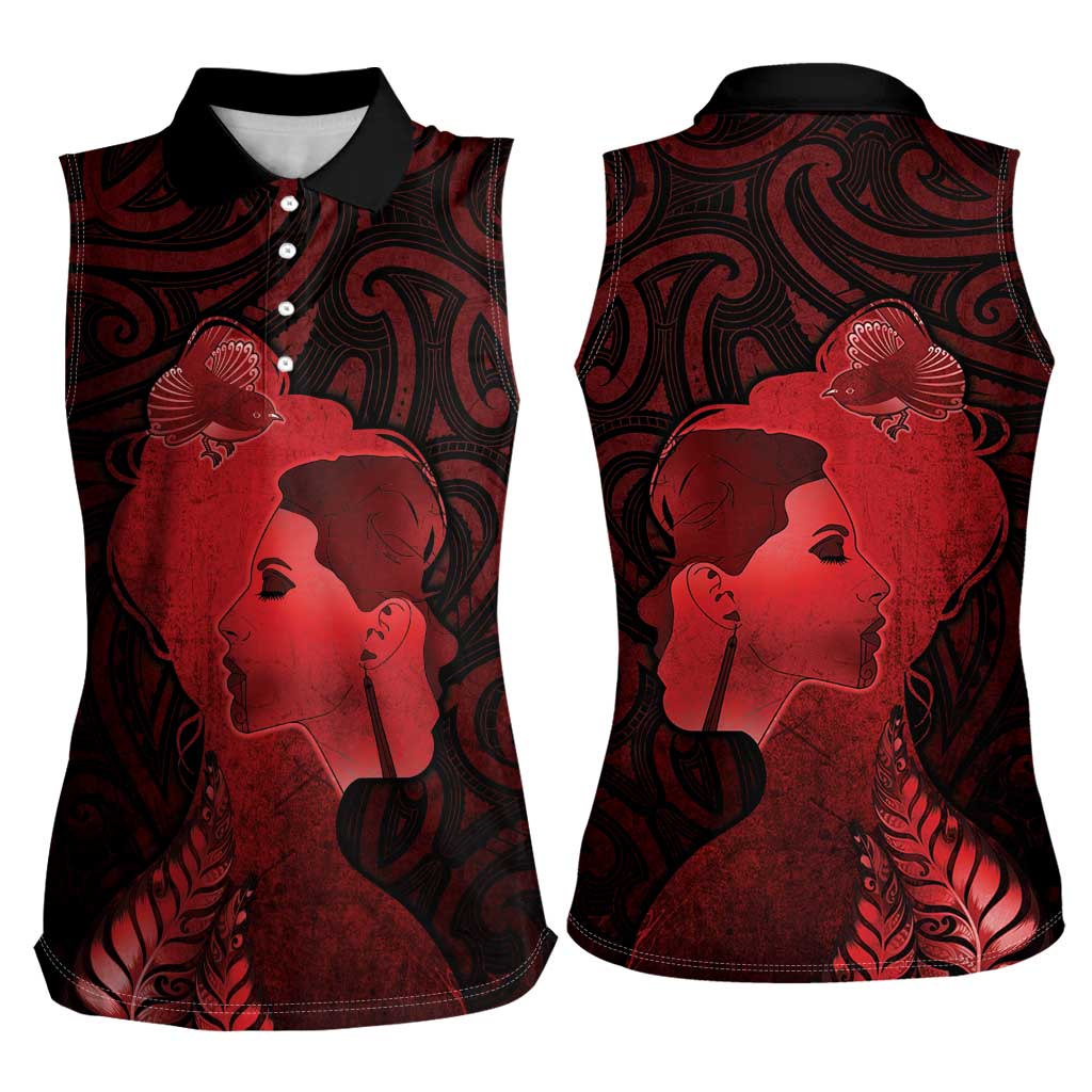 Aotearoa Mana Wahine Women Sleeveless Polo Shirt The Spiritual Power Of Women LT05 - Polynesian Pride