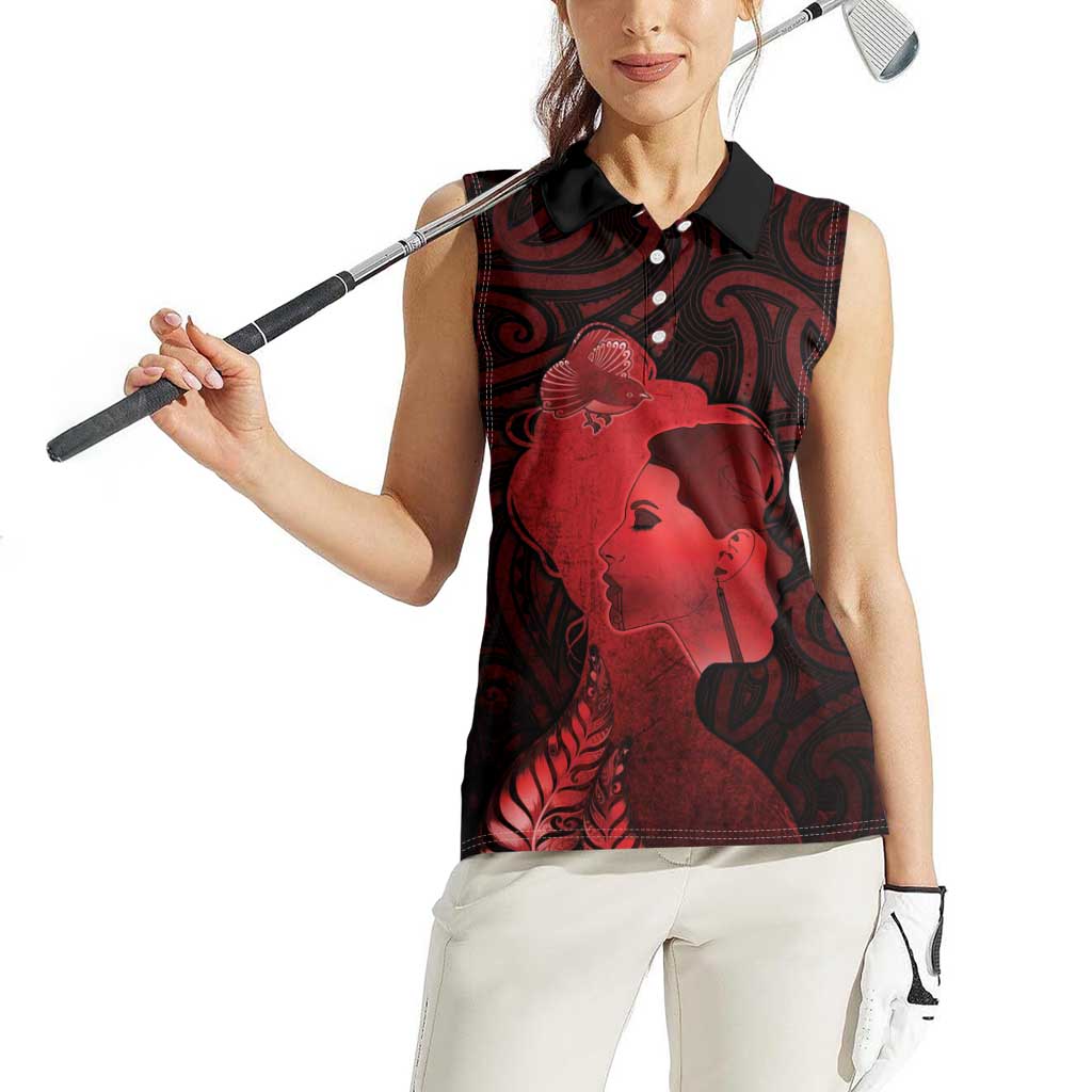Aotearoa Mana Wahine Women Sleeveless Polo Shirt The Spiritual Power Of Women LT05 - Polynesian Pride