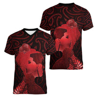 Aotearoa Mana Wahine Women V-Neck T-Shirt The Spiritual Power Of Women LT05 - Polynesian Pride