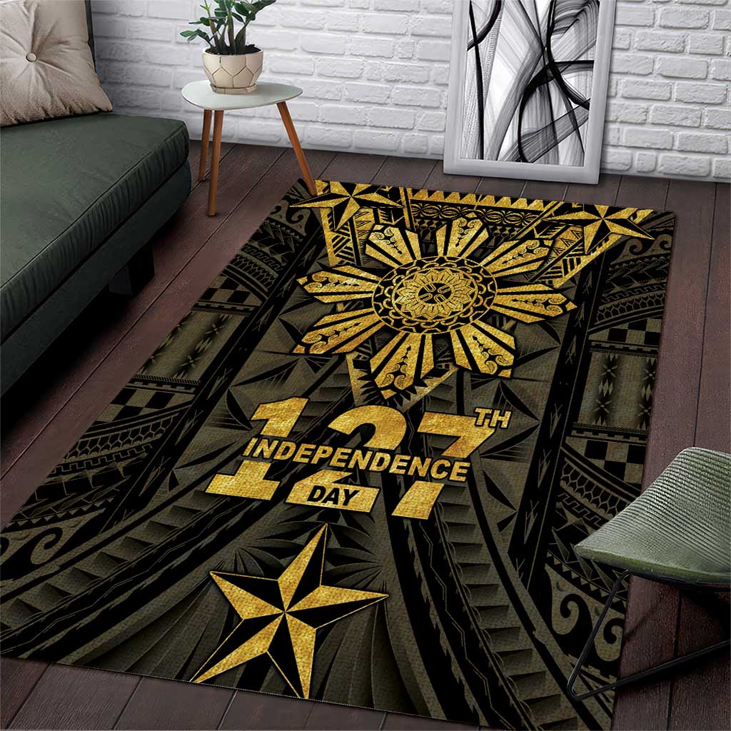 Philippines Independence Day Area Rug Filipinos Sun Star Tribal