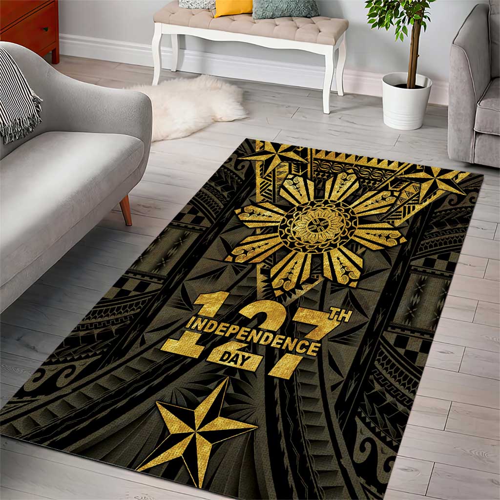 Philippines Independence Day Area Rug Filipinos Sun Star Tribal