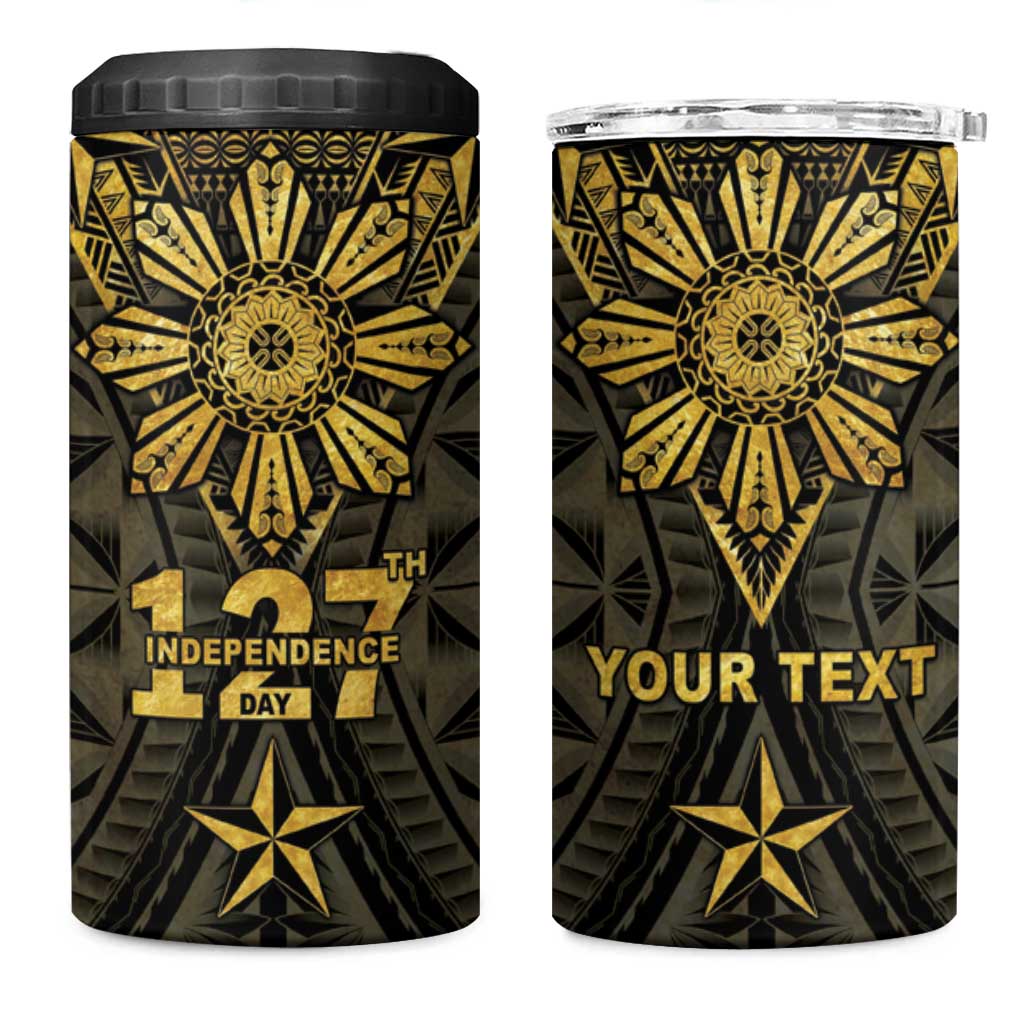 Personalised Philippines Independence Day 4 in 1 Can Cooler Tumbler Filipinos Sun Star Tribal