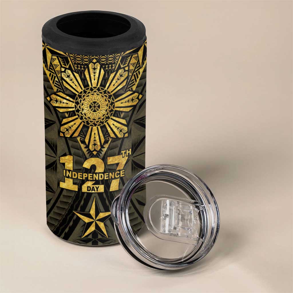 Personalised Philippines Independence Day 4 in 1 Can Cooler Tumbler Filipinos Sun Star Tribal