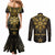 Personalised Philippines Independence Day Couples Matching Mermaid Dress and Long Sleeve Button Shirt Filipinos Sun Star Tribal