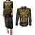 Personalised Philippines Independence Day Couples Matching Puletasi and Long Sleeve Button Shirt Filipinos Sun Star Tribal