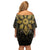Personalised Philippines Independence Day Family Matching Off Shoulder Short Dress and Hawaiian Shirt Filipinos Sun Star Tribal