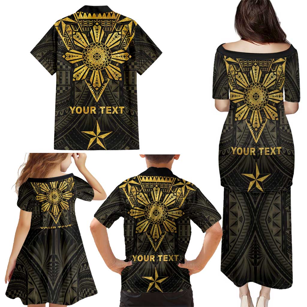 Personalised Philippines Independence Day Family Matching Puletasi and Hawaiian Shirt Filipinos Sun Star Tribal