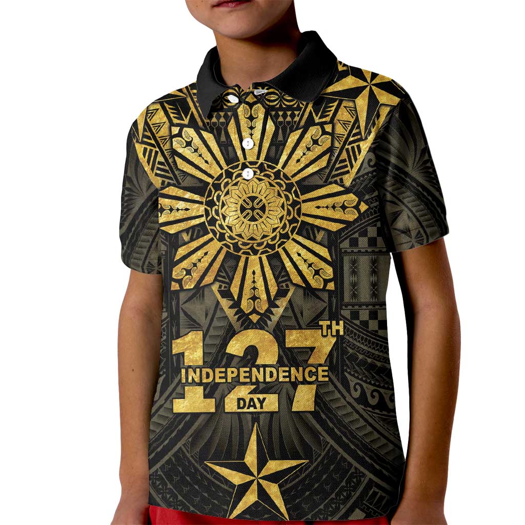 Personalised Philippines Independence Day Kid Polo Shirt Filipinos Sun Star Tribal