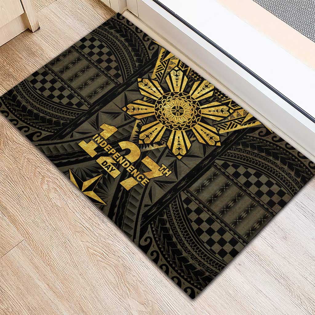 Philippines Independence Day Rubber Doormat Filipinos Sun Star Tribal