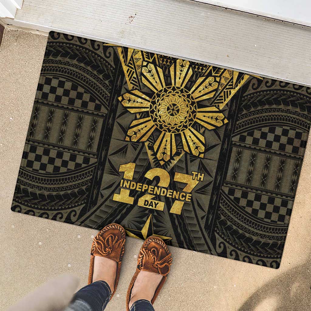 Philippines Independence Day Rubber Doormat Filipinos Sun Star Tribal
