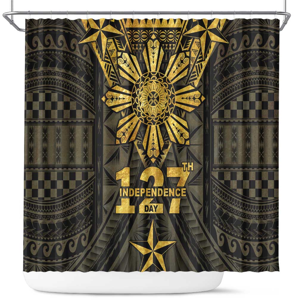 Philippines Independence Day Shower Curtain Filipinos Sun Star Tribal