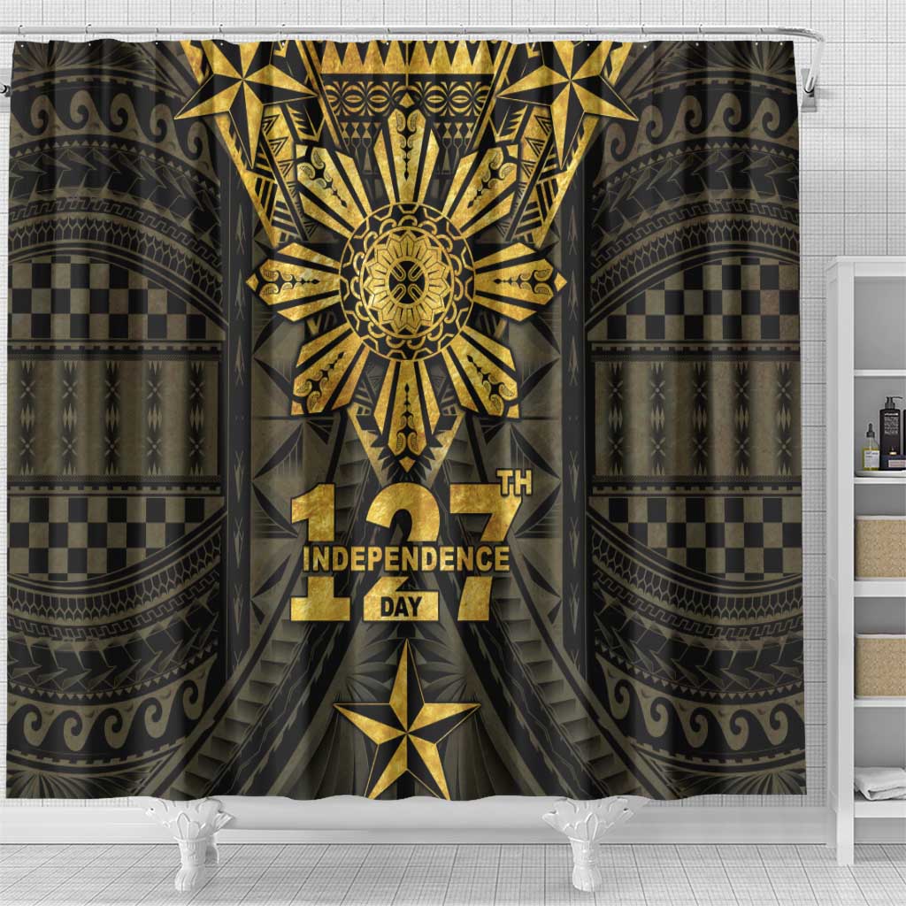 Philippines Independence Day Shower Curtain Filipinos Sun Star Tribal