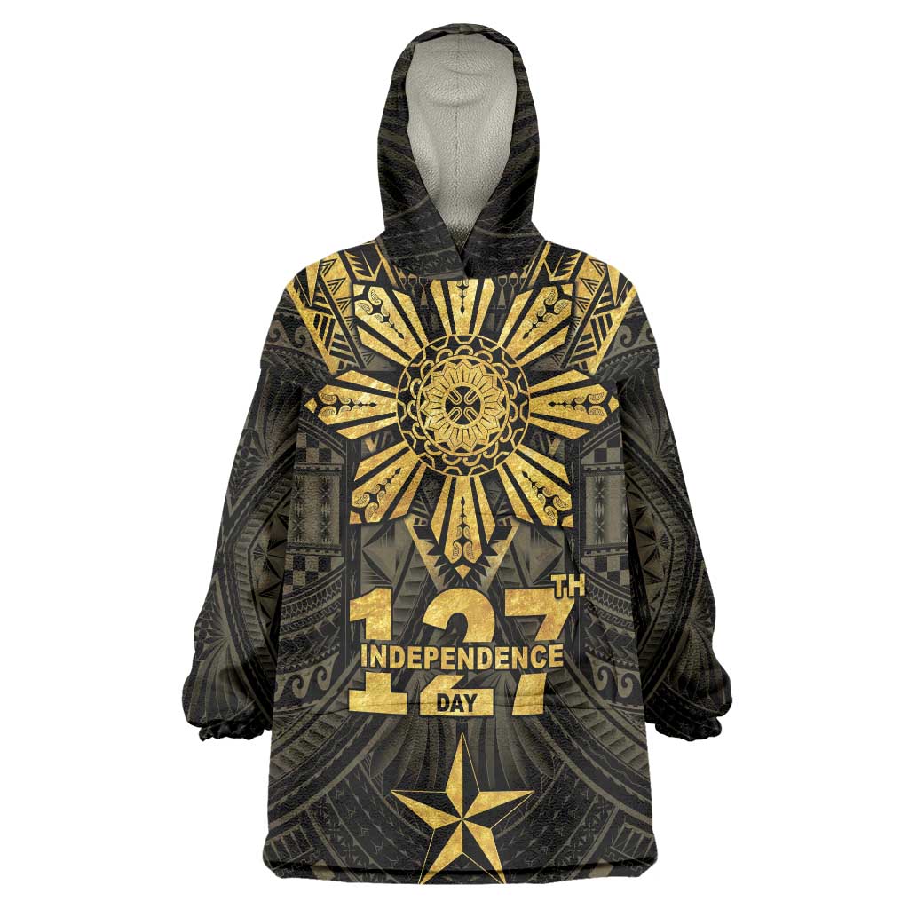 Personalised Philippines Independence Day Wearable Blanket Hoodie Filipinos Sun Star Tribal