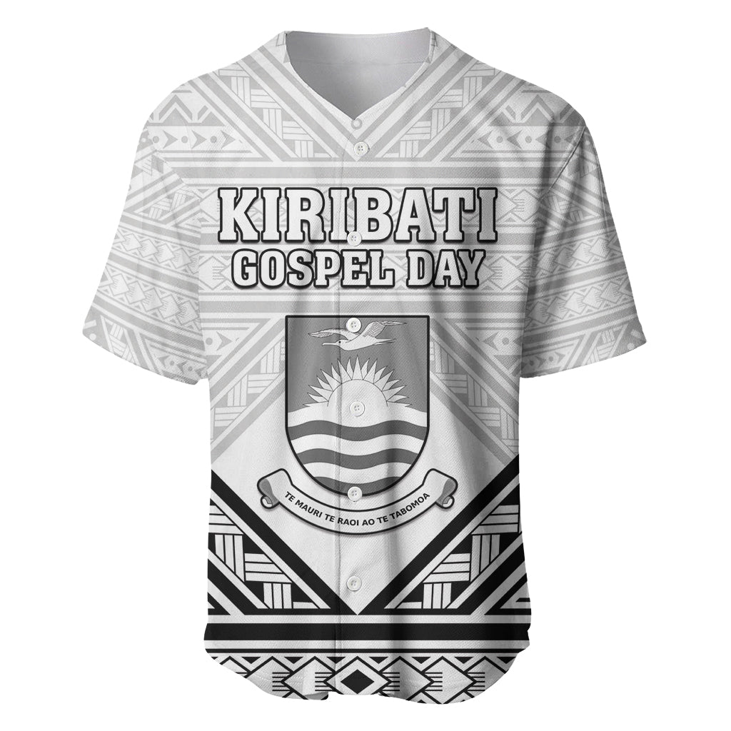 Personalised Kiribati Gospel Day Baseball Jersey Coat Of Arms Polynesian Pattern