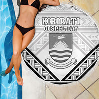Kiribati Gospel Day Beach Blanket Coat Of Arms Polynesian Pattern