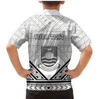 Personalised Kiribati Gospel Day Family Matching Mermaid Dress and Hawaiian Shirt Coat Of Arms Polynesian Pattern