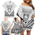 Personalised Kiribati Gospel Day Family Matching Off Shoulder Short Dress and Hawaiian Shirt Coat Of Arms Polynesian Pattern