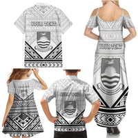 Personalised Kiribati Gospel Day Family Matching Summer Maxi Dress and Hawaiian Shirt Coat Of Arms Polynesian Pattern