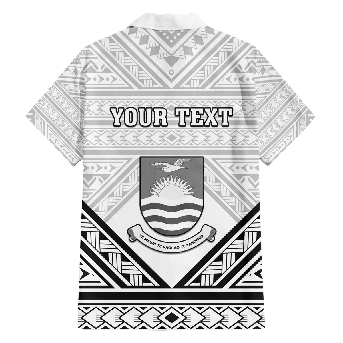 Personalised Kiribati Gospel Day Hawaiian Shirt Coat Of Arms Polynesian Pattern