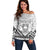 Personalised Kiribati Gospel Day Off Shoulder Sweater Coat Of Arms Polynesian Pattern