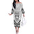 Personalised Kiribati Gospel Day Off The Shoulder Long Sleeve Dress Coat Of Arms Polynesian Pattern