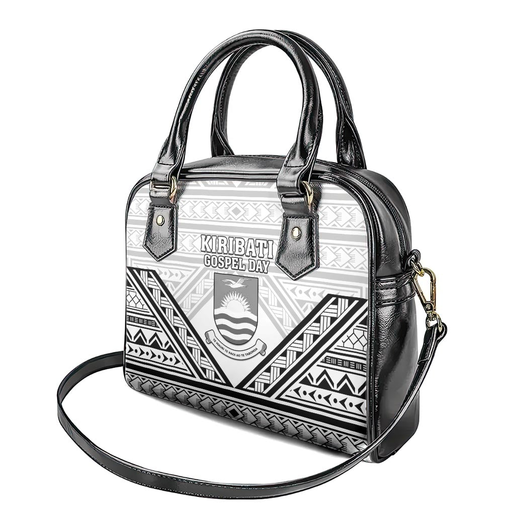 Kiribati Gospel Day Shoulder Handbag Coat Of Arms Polynesian Pattern