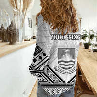 Personalised Kiribati Gospel Day Women Casual Shirt Coat Of Arms Polynesian Pattern