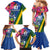 Solomon Islands Independence Day Family Matching Mermaid Dress and Hawaiian Shirt Coat Of Arms With Tropical Flowers