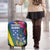 Solomon Islands Independence Day Luggage Cover Coat Of Arms With Tropical Flowers