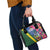 Solomon Islands Independence Day Shoulder Handbag Coat Of Arms With Tropical Flowers