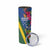 Solomon Islands Independence Day Skinny Tumbler Coat Of Arms With Tropical Flowers