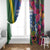 Solomon Islands Independence Day Window Curtain Coat Of Arms With Tropical Flowers