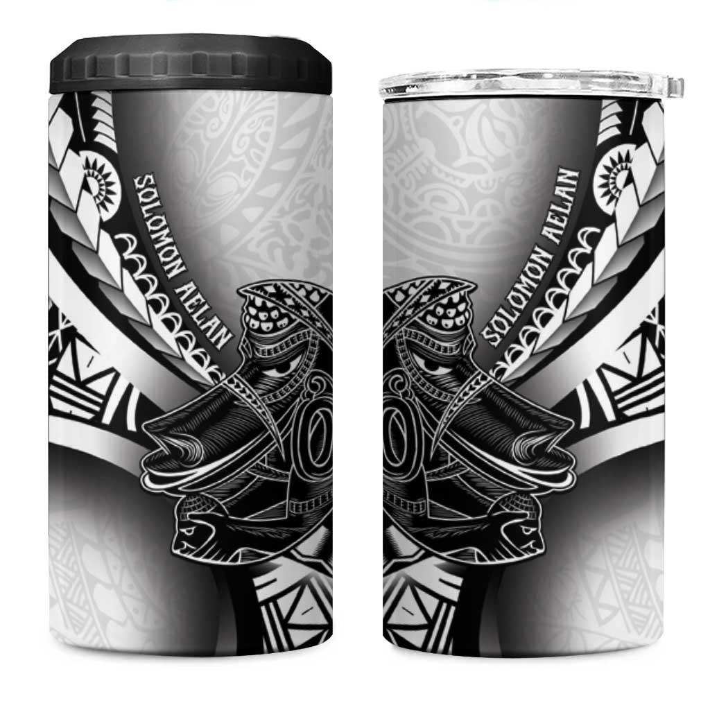 Solomon Islands Nguzunguzu 4 in 1 Can Cooler Tumbler Polynesian Tribal Pattern