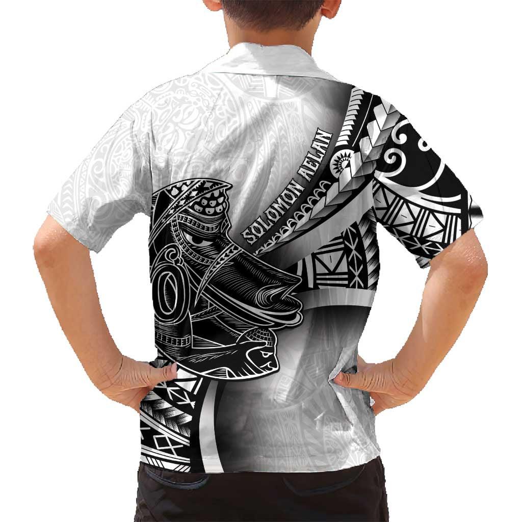 Solomon Islands Nguzunguzu Family Matching Off Shoulder Maxi Dress and Hawaiian Shirt Polynesian Tribal Pattern LT05 - Polynesian Pride