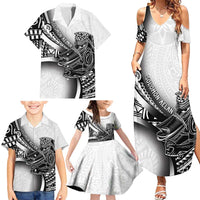 Solomon Islands Nguzunguzu Family Matching Summer Maxi Dress and Hawaiian Shirt Polynesian Tribal Pattern LT05 - Polynesian Pride
