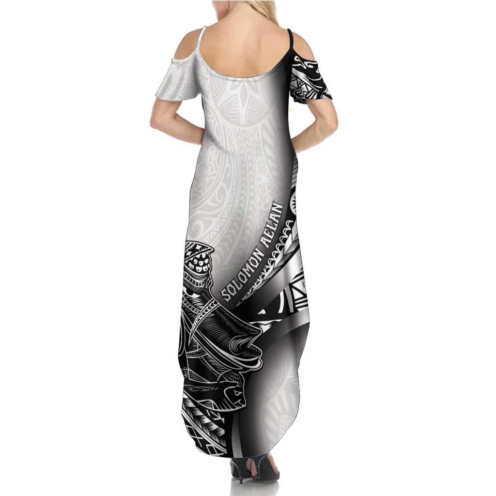 Solomon Islands Nguzunguzu Family Matching Summer Maxi Dress and Hawaiian Shirt Polynesian Tribal Pattern LT05 - Polynesian Pride
