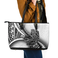 Solomon Islands Nguzunguzu Leather Tote Bag Polynesian Tribal Pattern LT05 - Polynesian Pride