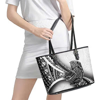 Solomon Islands Nguzunguzu Leather Tote Bag Polynesian Tribal Pattern LT05 - Polynesian Pride