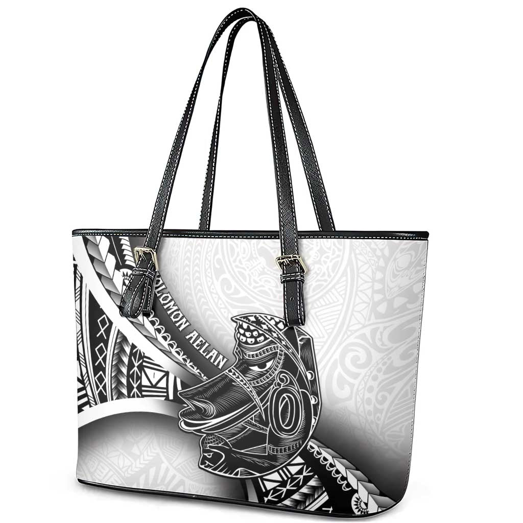 Solomon Islands Nguzunguzu Leather Tote Bag Polynesian Tribal Pattern LT05 - Polynesian Pride