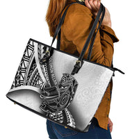 Solomon Islands Nguzunguzu Leather Tote Bag Polynesian Tribal Pattern LT05 - Polynesian Pride