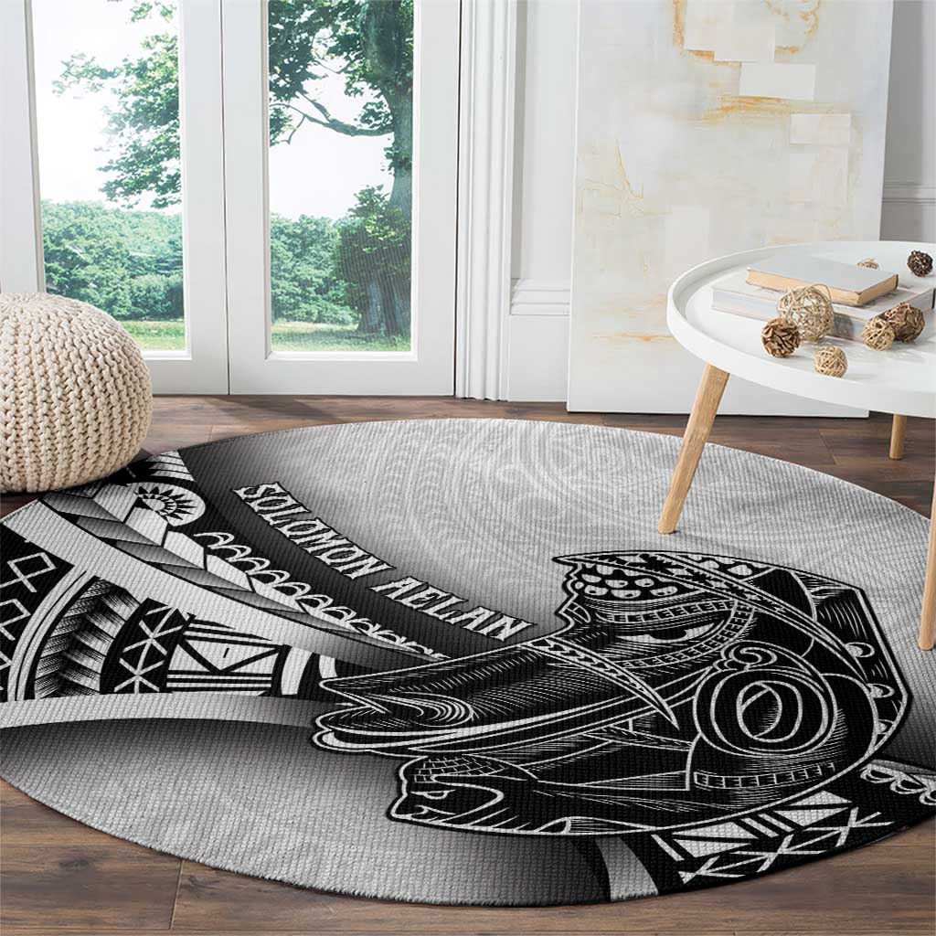 Solomon Islands Nguzunguzu Round Carpet Polynesian Tribal Pattern