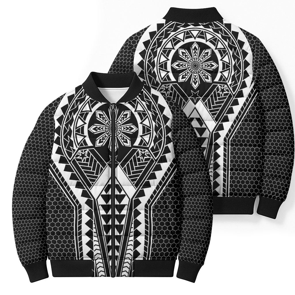 Philippines Batok Tribal Inspired Tattoo Black Bomber Puffer Jacket LT05 - Polynesian Pride