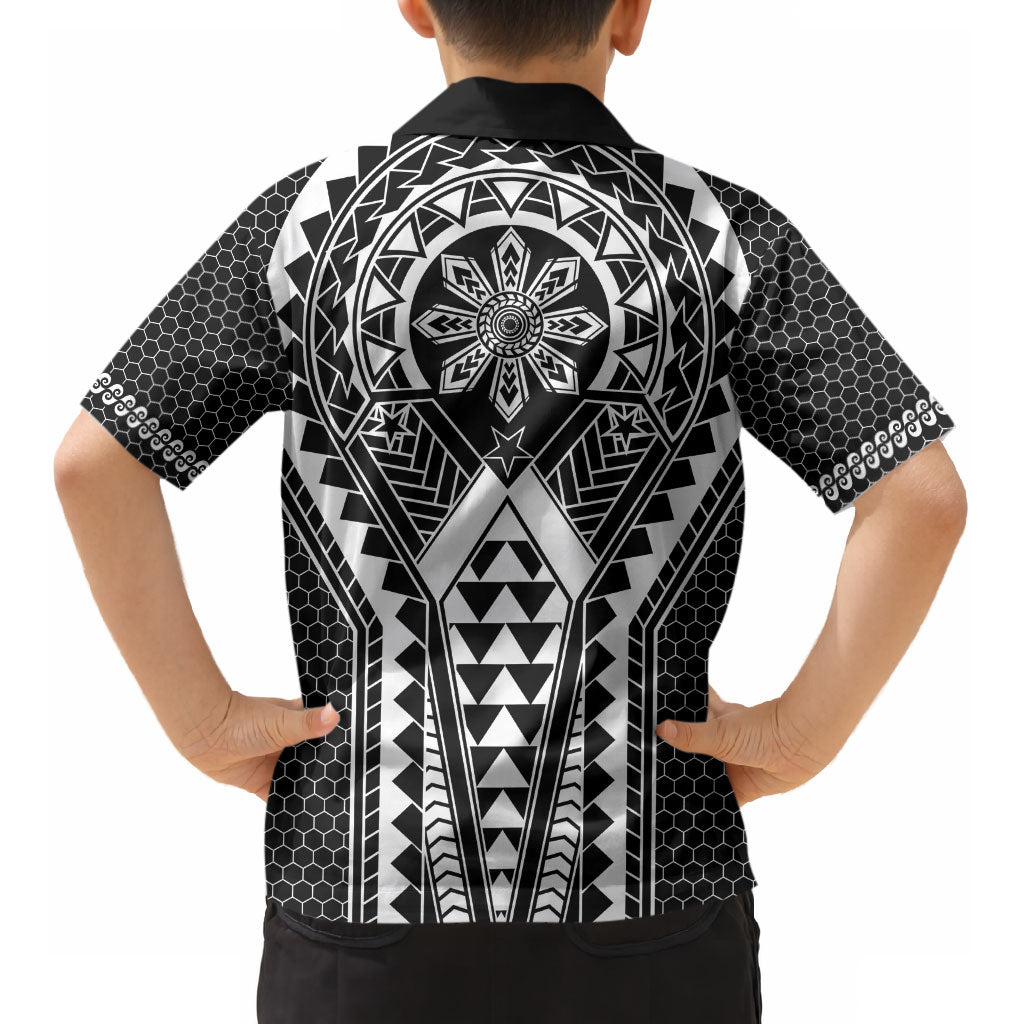 Philippines Batok Tribal Inspired Tattoo Black Kid Hawaiian Shirt LT05 - Polynesian Pride