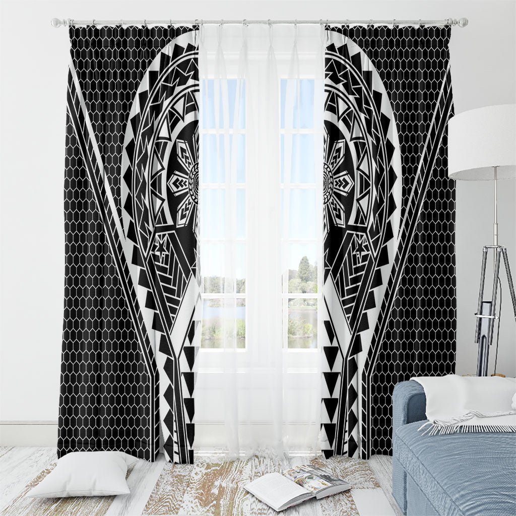 Philippines Batok Tribal Inspired Tattoo Black Window Curtain LT05 - Polynesian Pride